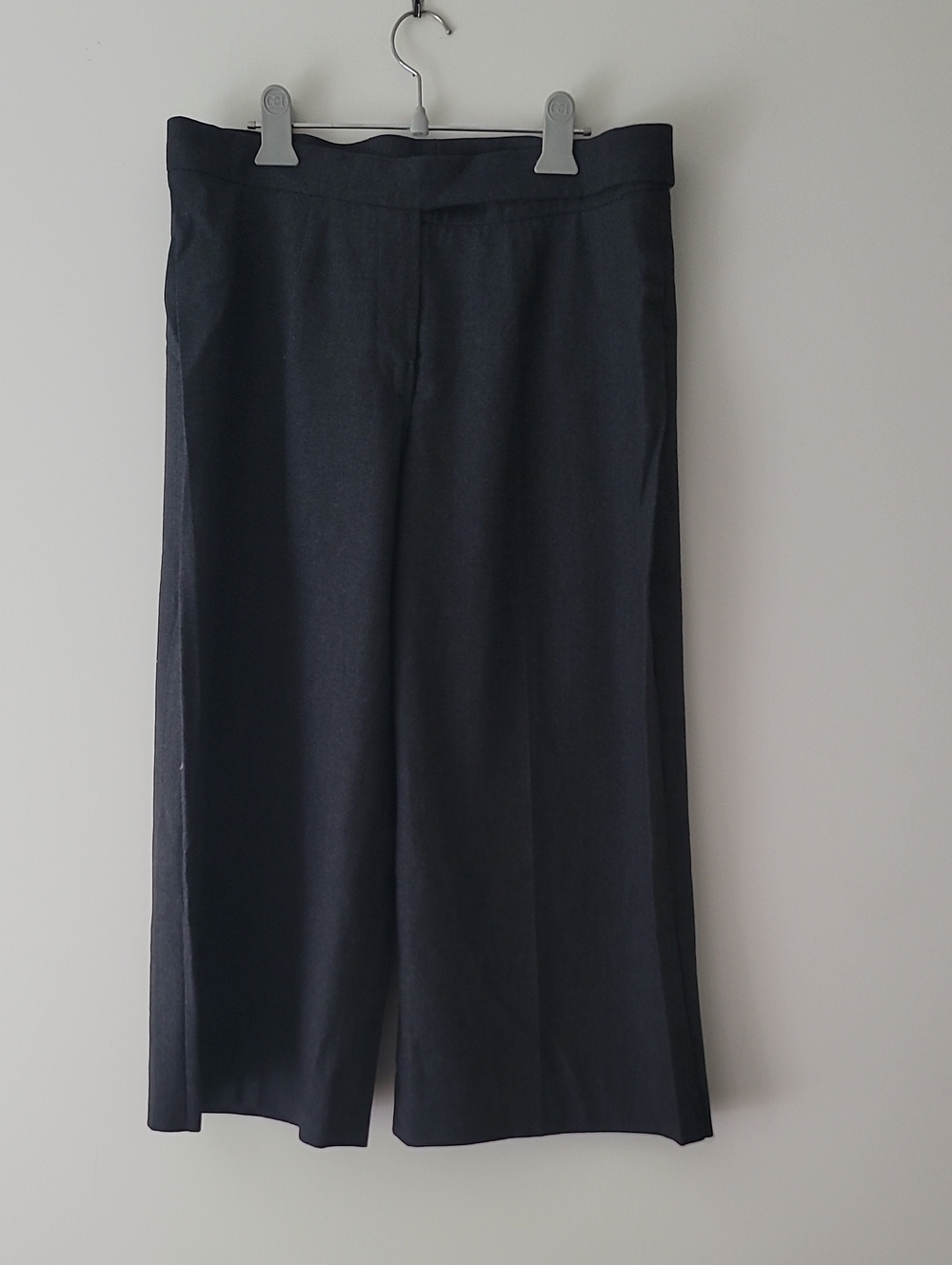 Jil Sander Wide Leg Wool Blend Culottes Pants in Dark Grey Size 38